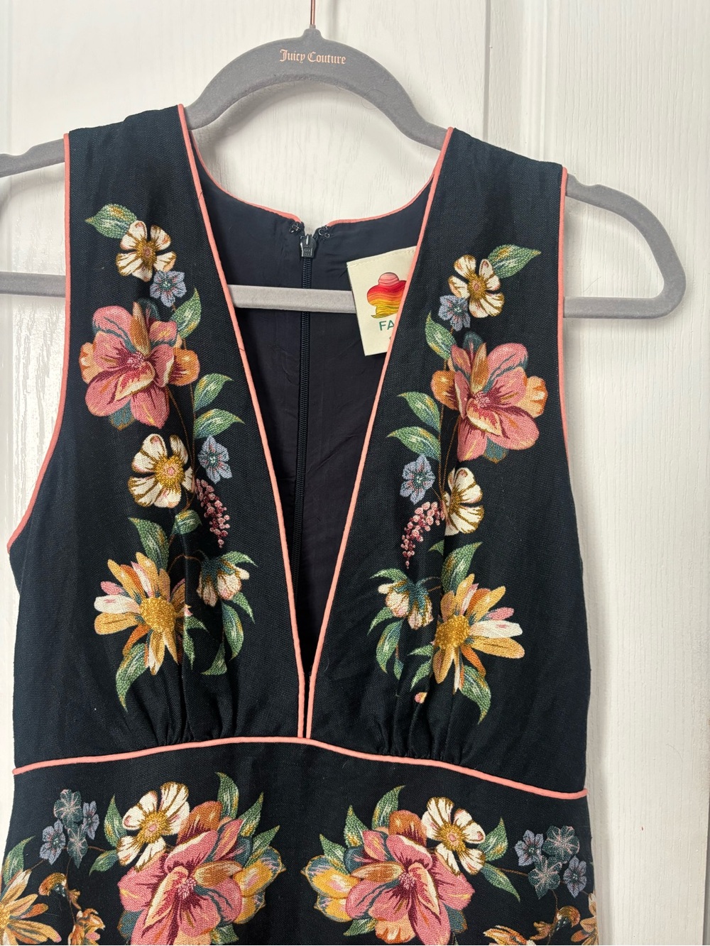 FARM Rio Maira Floral Dark Blue Midi Dress - Picture 10 of 12